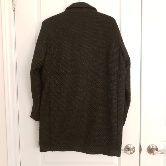 Classic Black Tweed Coat - Picture 3 of 4